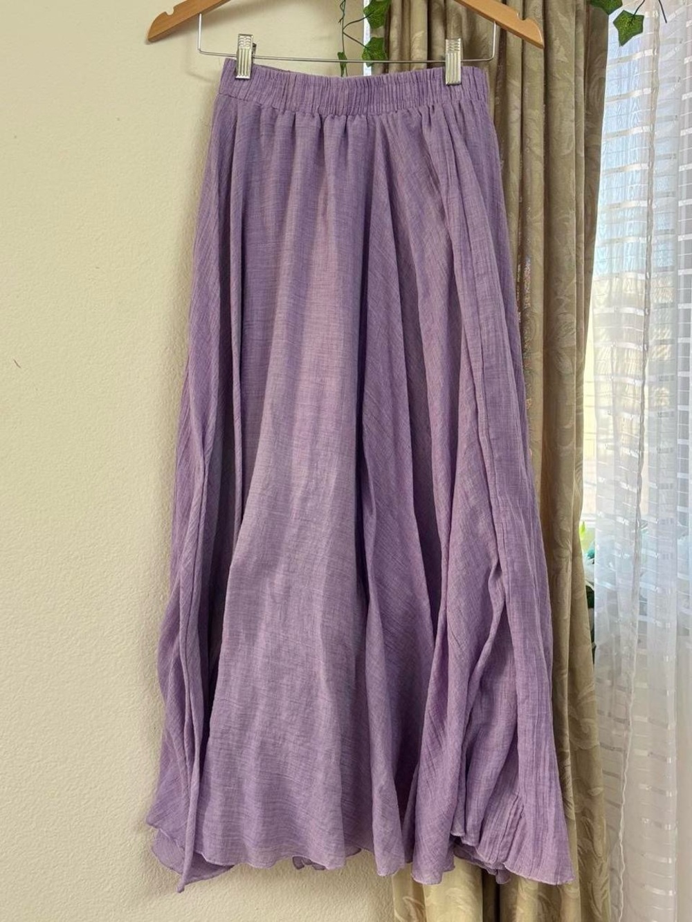 Women’s Lavender Linen Maxi Skirt Small